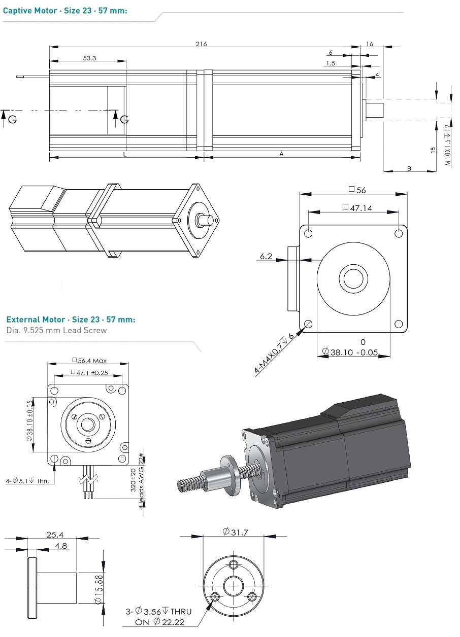 NEMA23 57mm Integrated Stepper Motor Linear Actuator